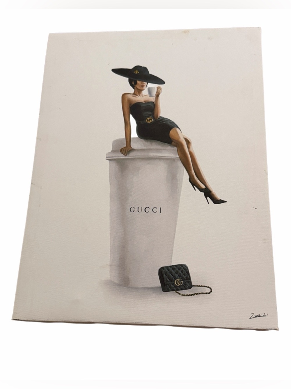 Vintage Gucci Novelty Wall Art Canvas Print- good condition, gucci lady❤️ - Picture 1 of 10